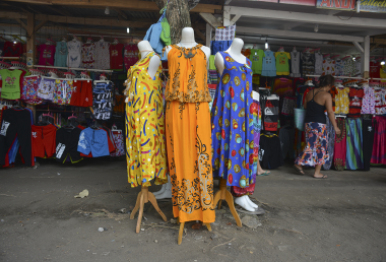 One of the many stalls just back from the beach.