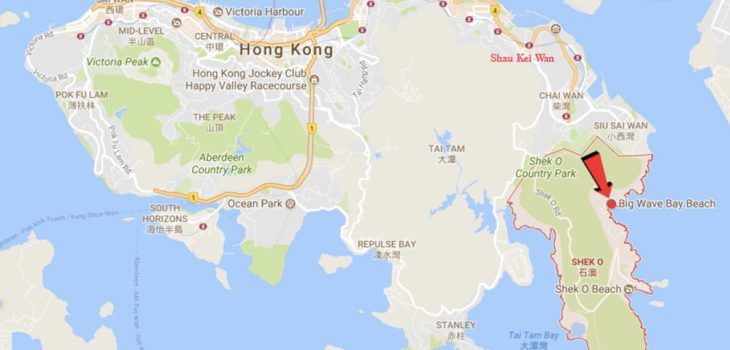 Hong Kong map with Transportation to Big Wave Bay